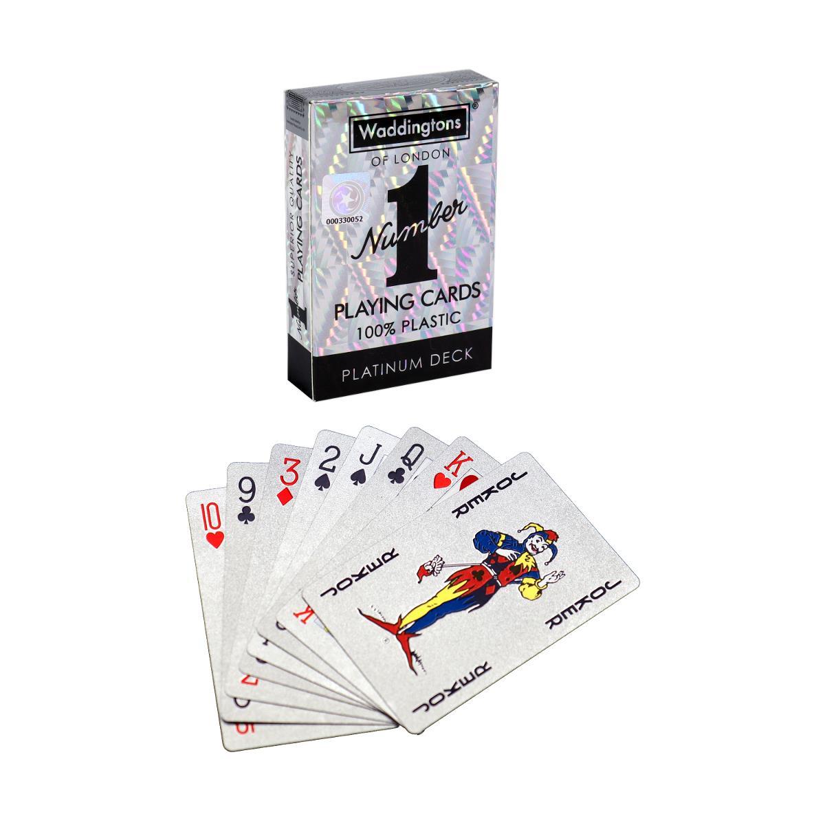 Cartes Waddingtons of London - 100% plastique - Poker - Rouge et Noir