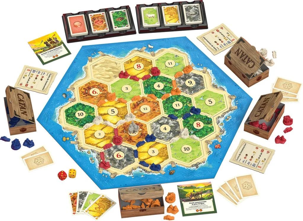 Catan extension - Barbares et marchands - Jeu de plateau de stratégie - Rouge et Noir