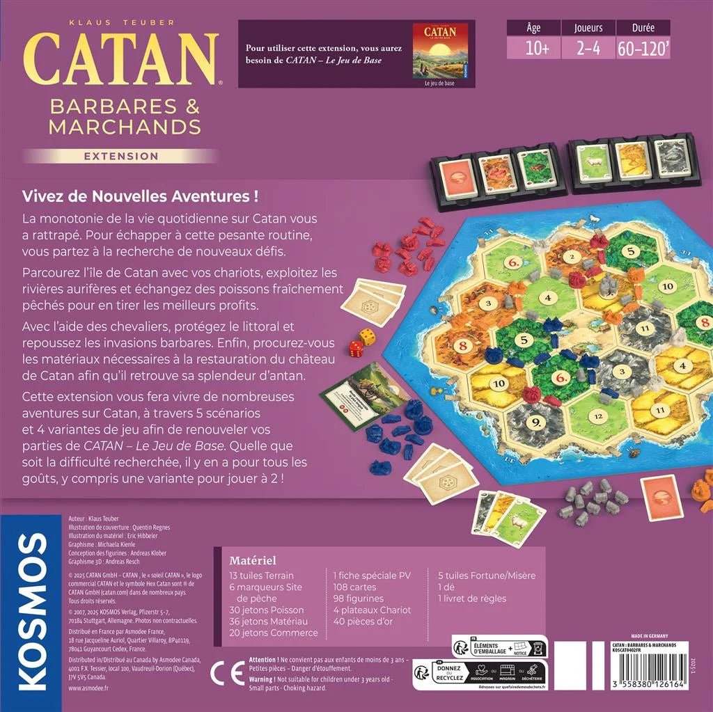 Catan extension - Barbares et marchands - Jeu de plateau de stratégie - Rouge et Noir