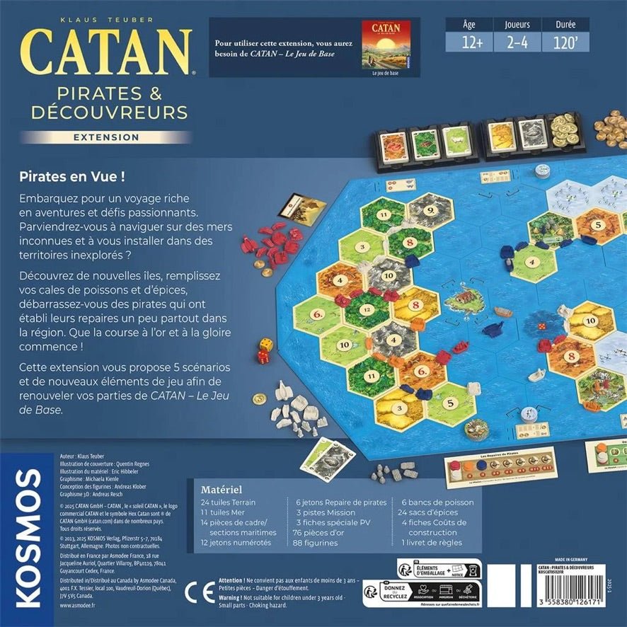 Catan extension - Pirates et découvreurs - Jeu de plateau de stratégie - Rouge et Noir