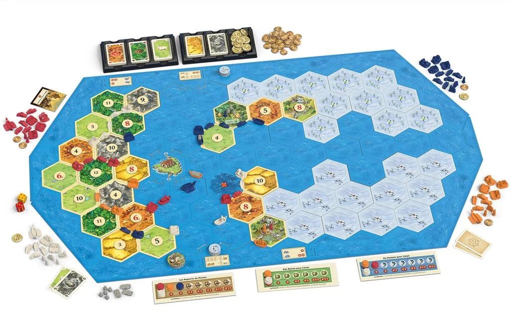 Catan extension - Pirates et découvreurs - Jeu de plateau de stratégie - Rouge et Noir