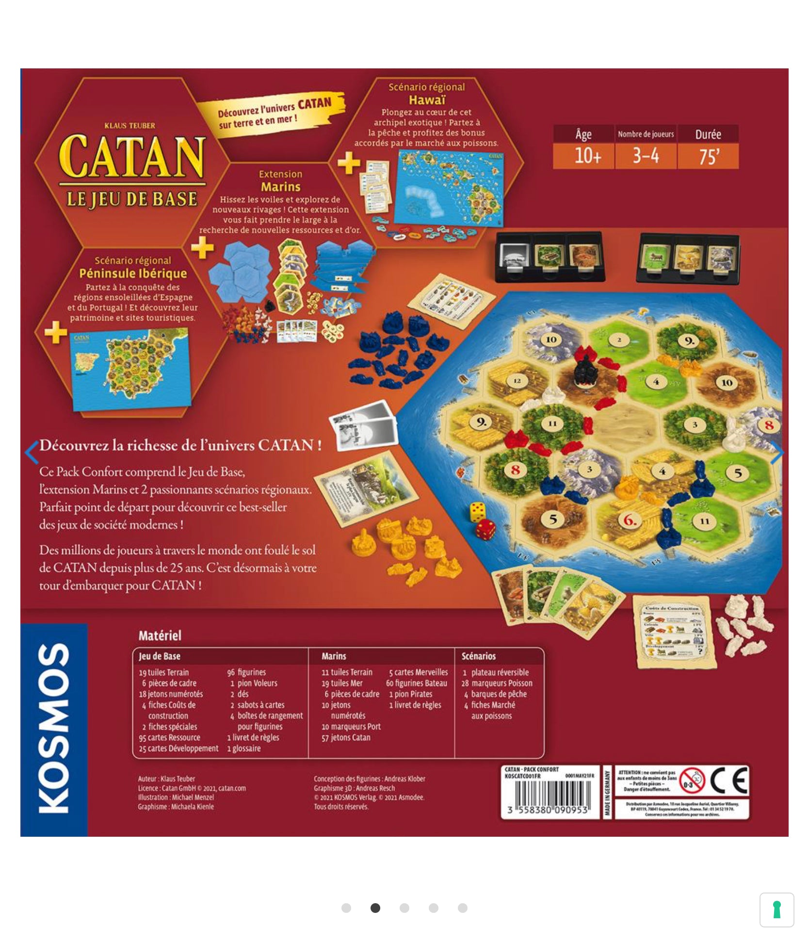 Catan - Pack Confort - Jeu de plateau de stratégie - Rouge et Noir