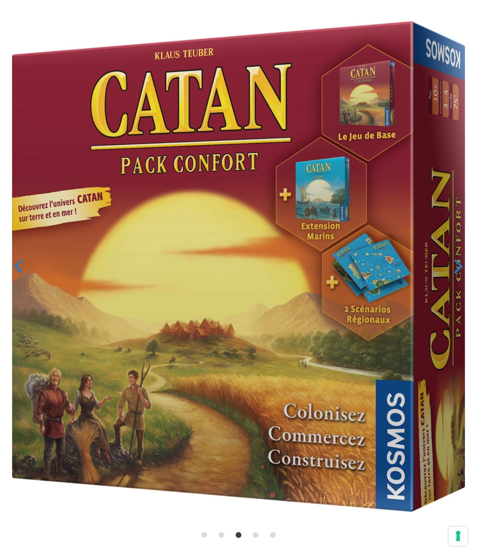 Catan - Pack Confort - Jeu de plateau de stratégie - Rouge et Noir