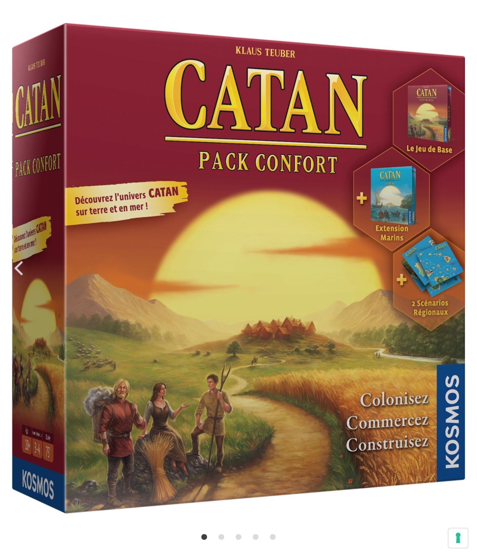 Catan - Pack Confort - Jeu de plateau de stratégie - Rouge et Noir