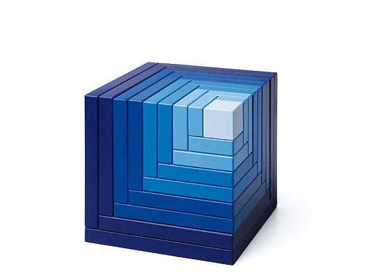 Cella (bleu) - Jeu de construction design cadeau bel objet - Rouge et Noir