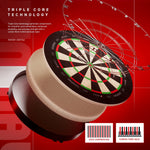 Cible fléchettes professionnelle - Winmau Blade 360 Triple Core - Officielle PDC - cible de fléchettes - Rouge et Noir