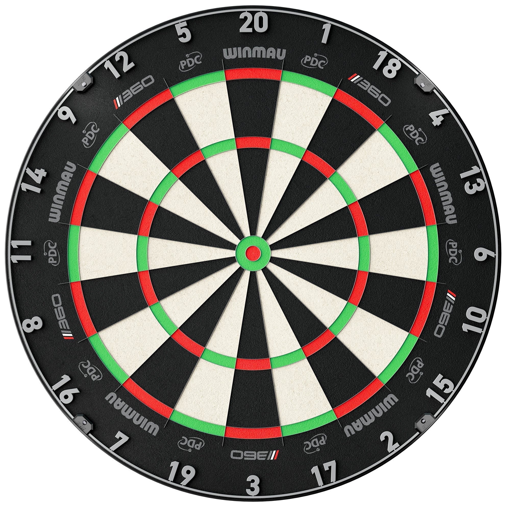 Cible fléchettes professionnelle - Winmau Blade 360 Triple Core - Officielle PDC - cible de fléchettes - Rouge et Noir