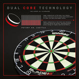 Cible fléchettes professionnelle - Winmau Blade 6 Dual Core - cible de fléchettes - Rouge et Noir