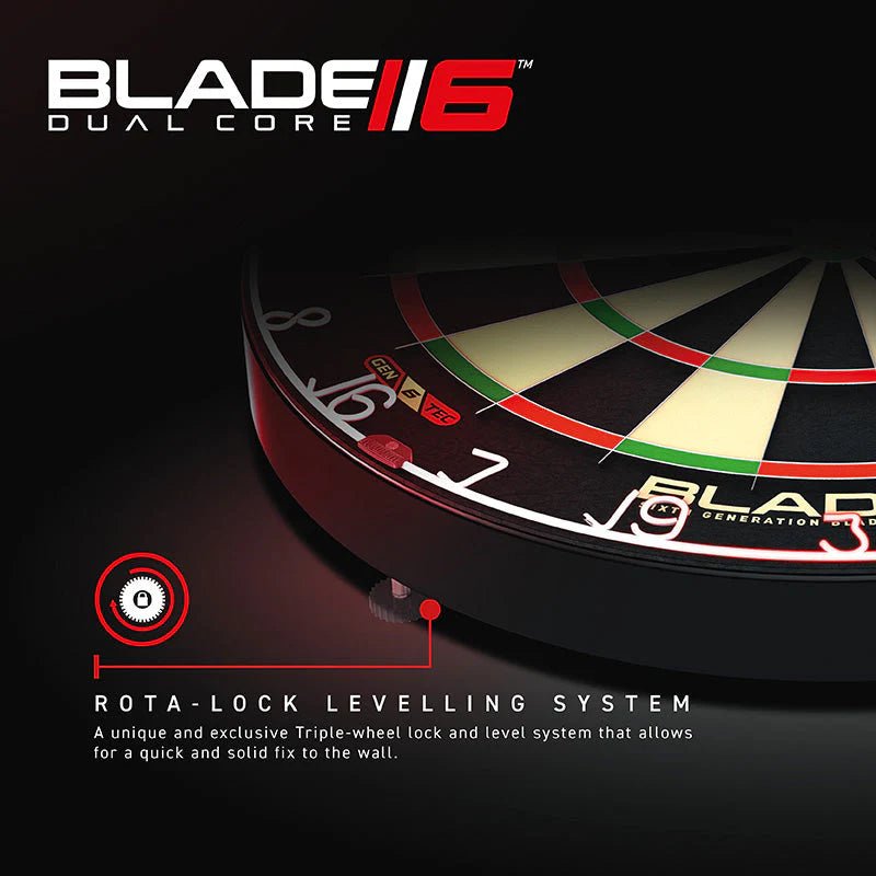Cible fléchettes professionnelle - Winmau Blade 6 Dual Core - cible de fléchettes - Rouge et Noir