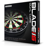 Cible fléchettes professionnelle - Winmau Blade 6 Dual Core - cible de fléchettes - Rouge et Noir
