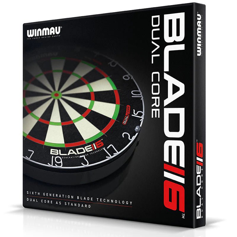 Cible fléchettes professionnelle - Winmau Blade 6 Dual Core - cible de fléchettes - Rouge et Noir