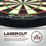 Cible fléchettes professionnelle - Winmau Blade 6 Triple Core - Officielle PDC - cible de fléchettes - Rouge et Noir