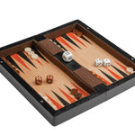 Coffre dames / échecs / backgammon - magnétique - 20 cm - Coffre d'échecs et jeu d'échecs de voyage - Rouge et Noir