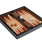 Coffre dames / échecs / backgammon - magnétique - 20 cm - Coffre d'échecs et jeu d'échecs de voyage - Rouge et Noir
