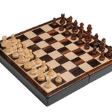 Coffre dames / échecs / backgammon - magnétique - 20 cm - Coffre d'échecs et jeu d'échecs de voyage - Rouge et Noir