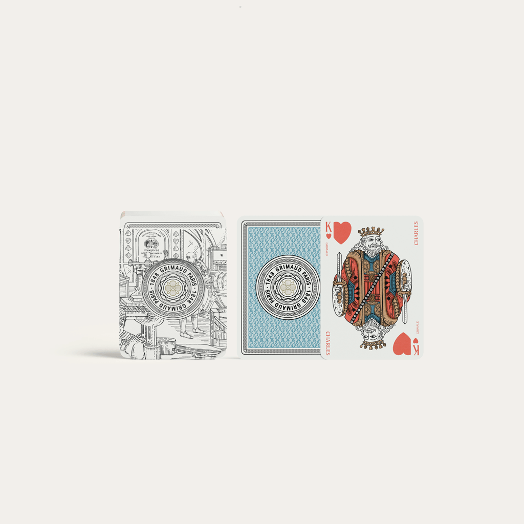 Coffret Bridge Grimaud - Nouvelle édition Luxe - Bleu dauphin / Rouge Corail - jeu de cartes coffret bridge à jouer coffret de cartes luxe - Rouge et Noir
