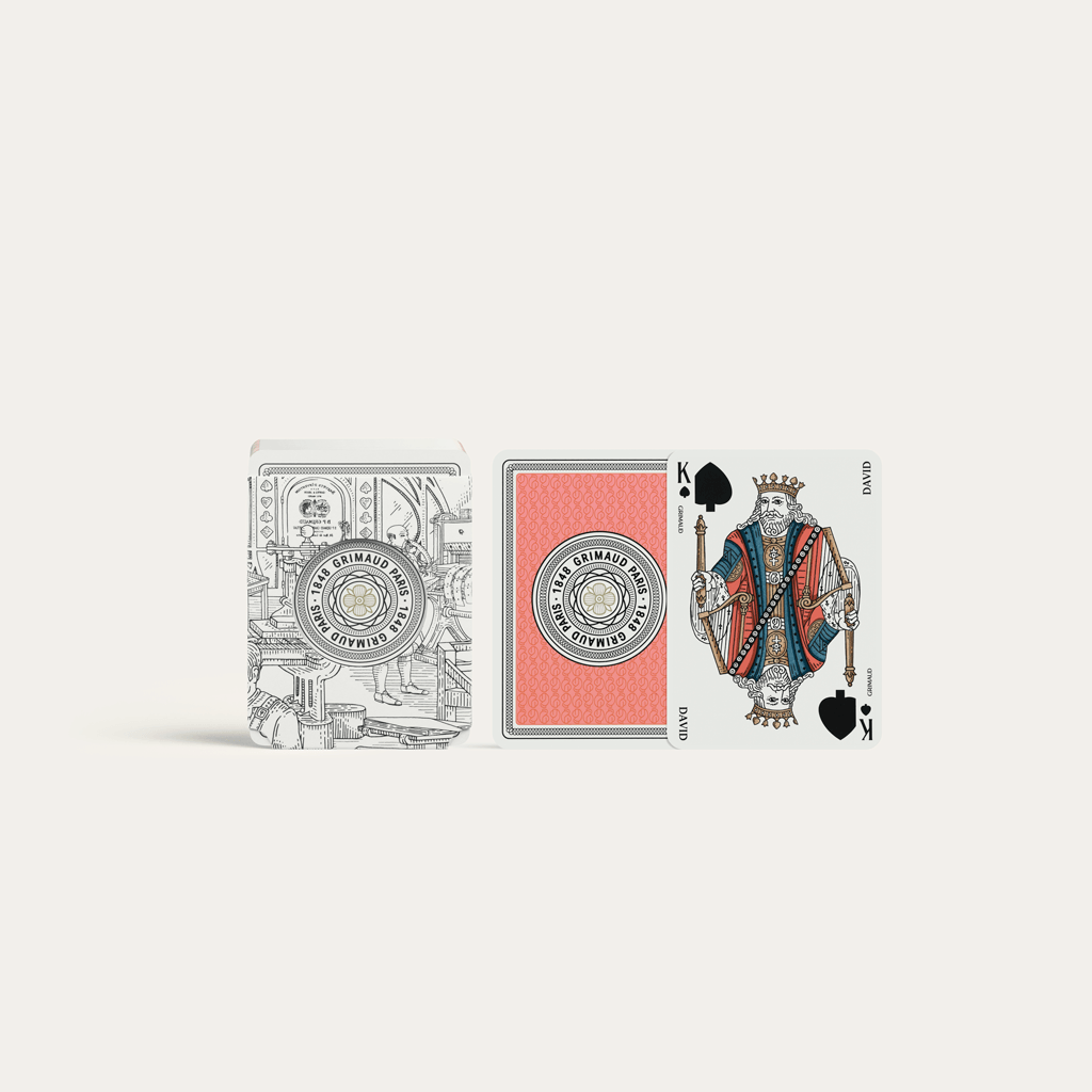 Coffret Bridge Grimaud - Nouvelle édition Luxe - Bleu dauphin / Rouge Corail - jeu de cartes coffret bridge à jouer coffret de cartes luxe - Rouge et Noir