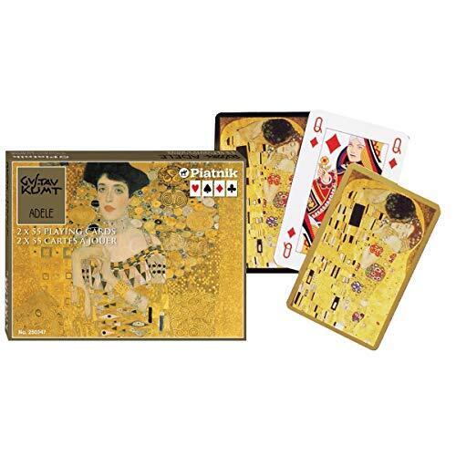 Coffret Bridge Gustav Klimt - Adele - jeu de cartes bridge cadeau sénior - Rouge et Noir