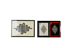 Coffret bridge luxe en bois laqué - Serpent - jeu de cartes coffret bridge à jouer coffret de cartes luxe - Rouge et Noir