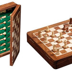 Coffret d'échecs magnétique - Sheesham - Coffre d'échecs et jeu d'échecs de voyage - Rouge et Noir