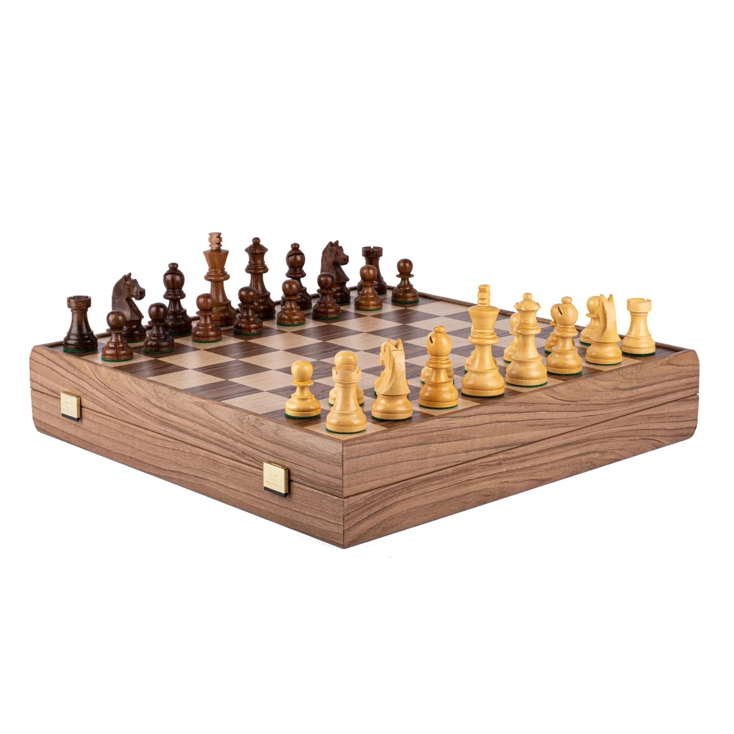 Coffret d’Échecs - Noyer - ensemble d'échecs classique - Rouge et Noir