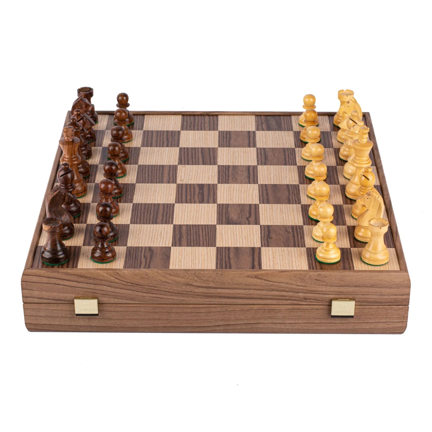 Coffret d’Échecs - Noyer - ensemble d'échecs classique - Rouge et Noir