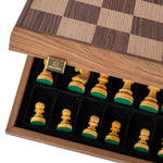 Coffret d’Échecs - Noyer - ensemble d'échecs classique - Rouge et Noir