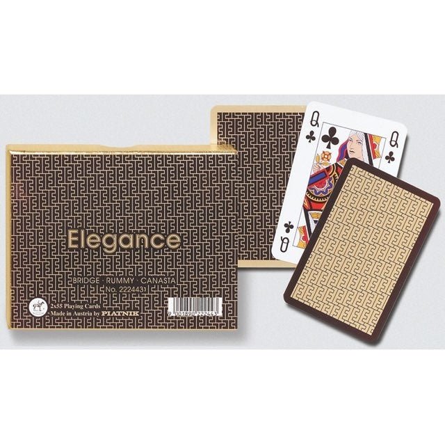 Coffret double Piatnik - Elégance - jeu de cartes bridge - Rouge et Noir