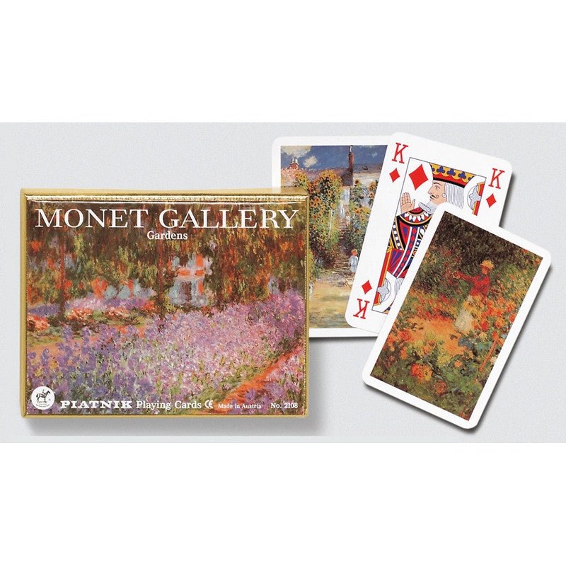 Coffret double Piatnik - Gardens - Monet - jeu de cartes bridge - Rouge et Noir