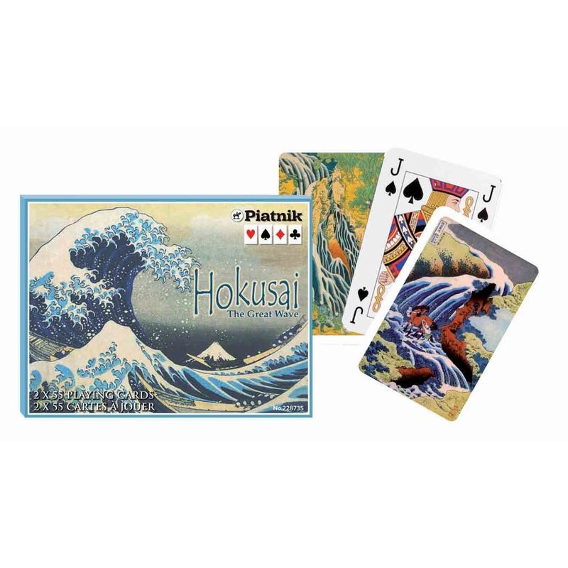 Coffret double Piatnik - Hokusai - jeu de cartes bridge - Rouge et Noir