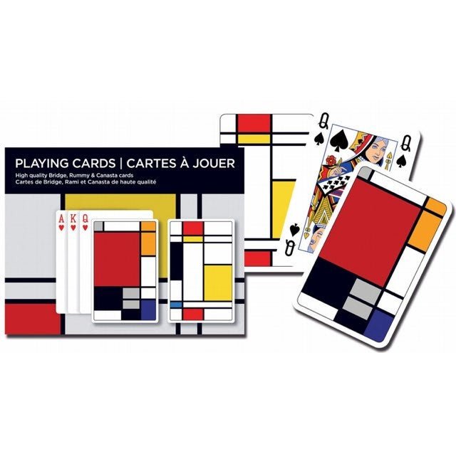 Coffret double Piatnik - Mondrian - jeu de cartes bridge - Rouge et Noir