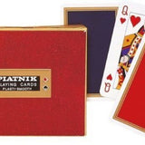 Coffret double Piatnik - Monogram Bleu et Rouge - jeu de cartes bridge - Rouge et Noir