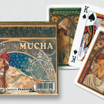 Coffret double Piatnik - Mucha - Hyacinta - jeu de cartes bridge - Rouge et Noir