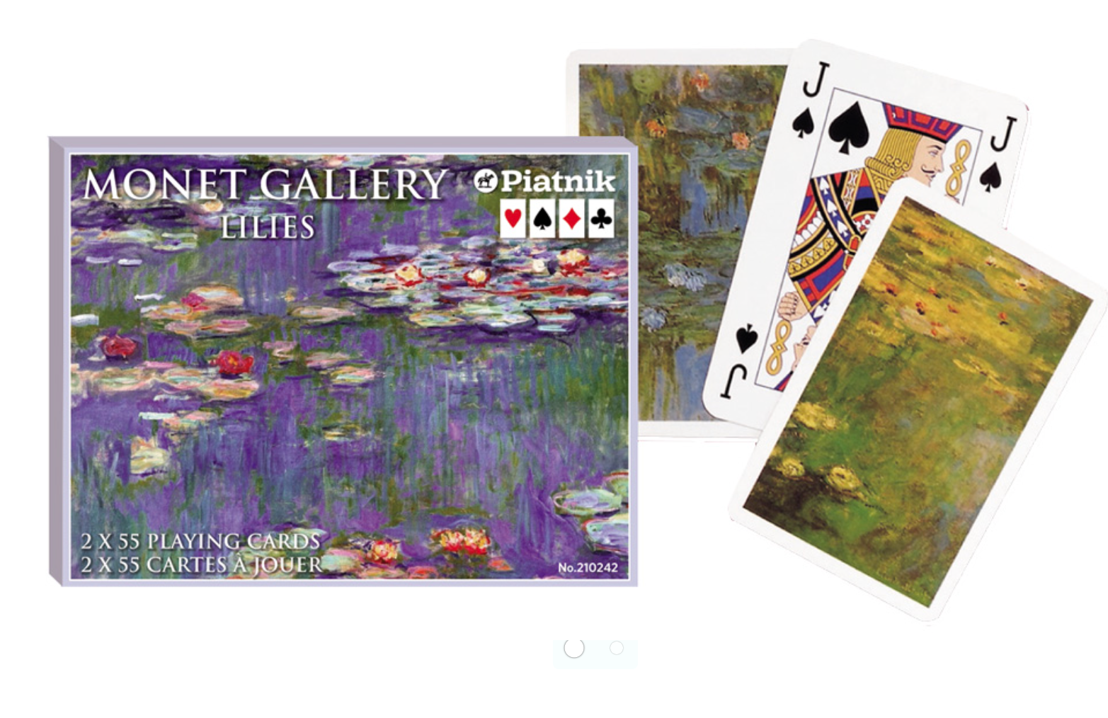 Coffret double Piatnik - Nympheas - Monet - jeu de cartes bridge - Rouge et Noir