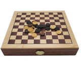 Coffret Echecs / Dames - CHAVET - Pièces en buis - jeu traditionnel jeu de dames ensemble échecs classique - Rouge et Noir