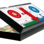 Coffret Jeu des petits chevaux / Jeu de l'oie - Magnétique - 24 x 24 cm - Jeux de Voyage - Rouge et Noir