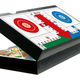 Coffret Jeu des petits chevaux / Jeu de l'oie - Magnétique - 24 x 24 cm - Jeux de Voyage - Rouge et Noir