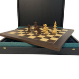 Coffret Makassar Deluxe - ensemble d'échecs classique - Rouge et Noir