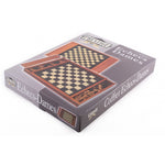 Coffret plumier échecs / dames - jeu traditionnel coffret multijeux jeu de dames dadas jeu de l'oie - Rouge et Noir