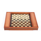 Coffret plumier échecs / dames - jeu traditionnel coffret multijeux jeu de dames dadas jeu de l'oie - Rouge et Noir