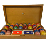 Coffret Ronce de noyer - 264 jetons à l'ancienne - DN - coffret de poker de luxe - Rouge et Noir