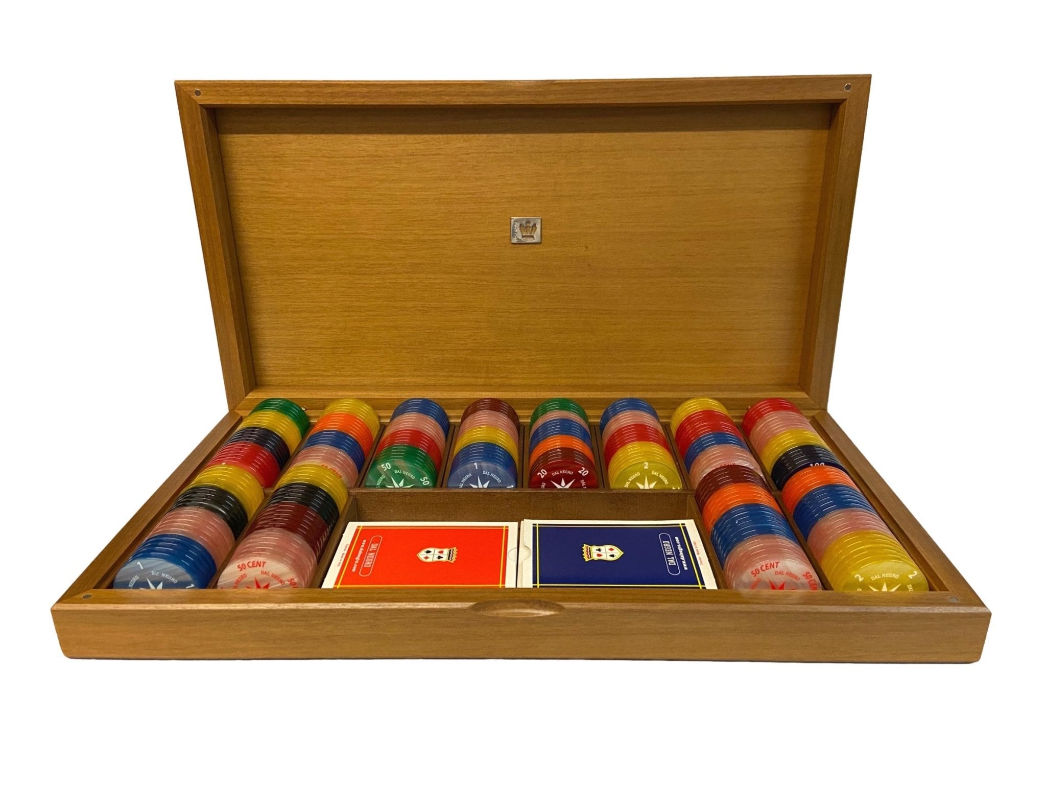 Coffret Ronce de noyer - 264 jetons à l'ancienne - DN - coffret de poker de luxe - Rouge et Noir