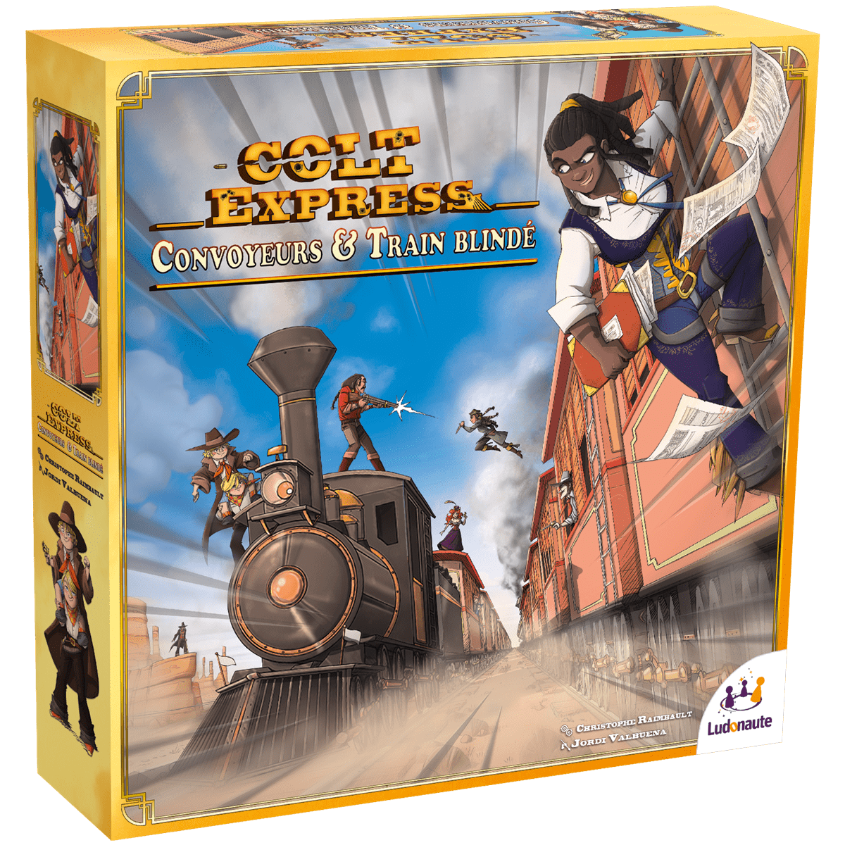 Colt Express - extension Convoyeurs et Train Blindé - Jeu de plateau de stratégie - Rouge et Noir