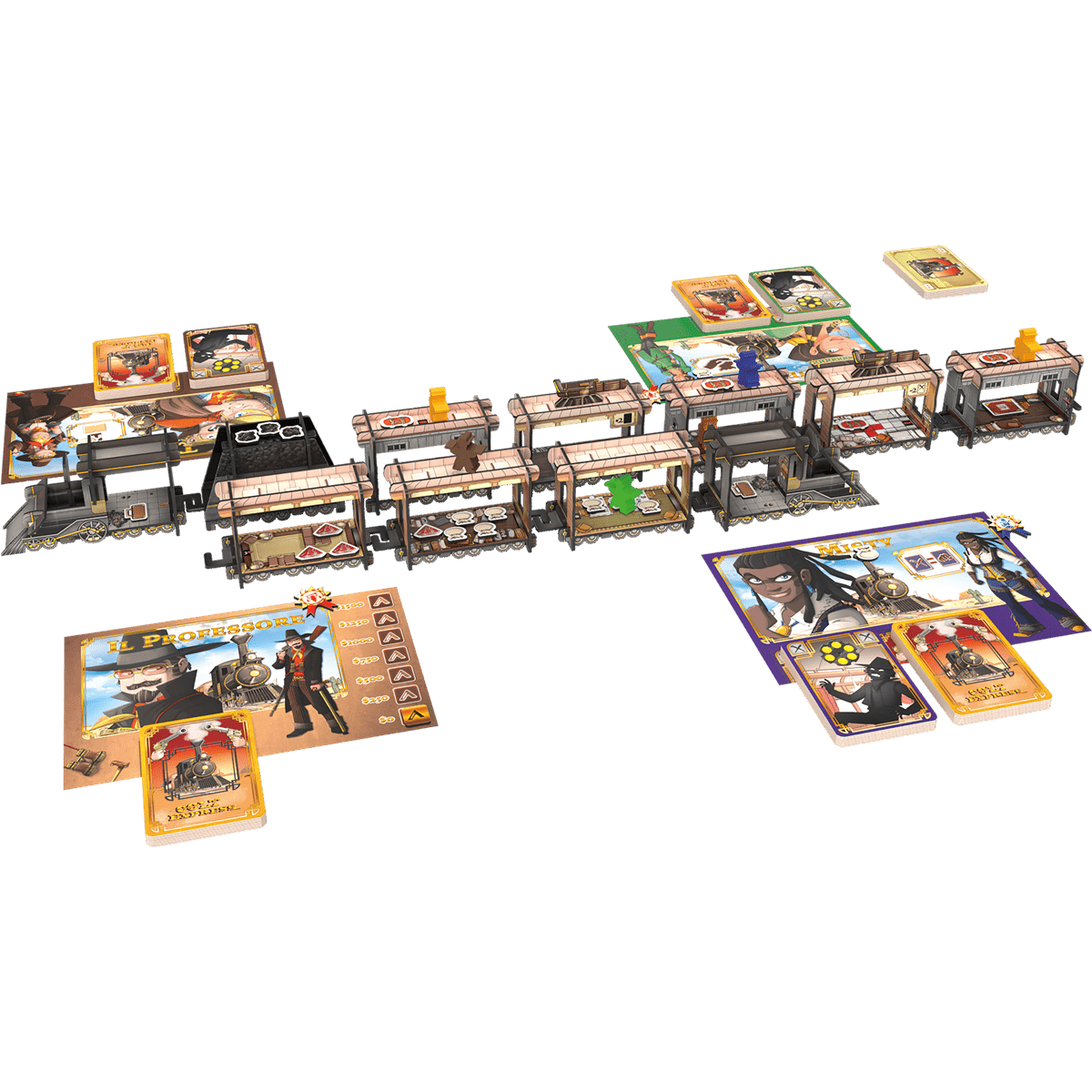 Colt Express - extension Convoyeurs et Train Blindé - Jeu de plateau de stratégie - Rouge et Noir