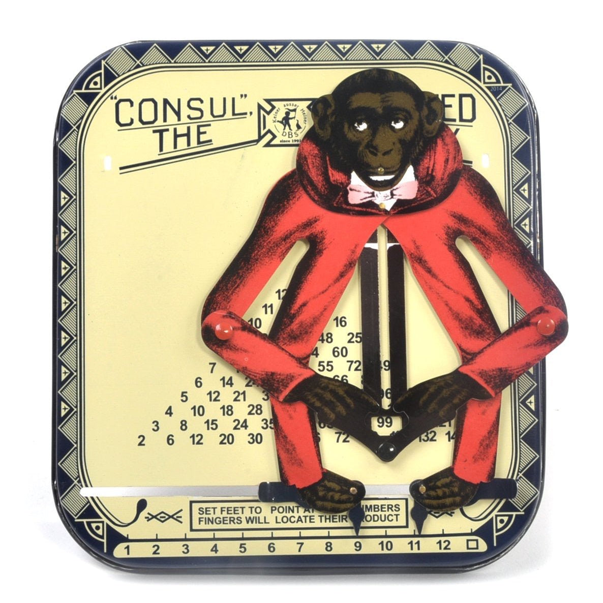 Consul 777 - Le singe savant - Jeu jouet de calcul nombre en métal cadeau - 12a - Rouge et Noir
