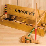 Croquet 8 Joueurs - Boite huilée - Grands Jeux et Jeux de Jardin - Rouge et Noir