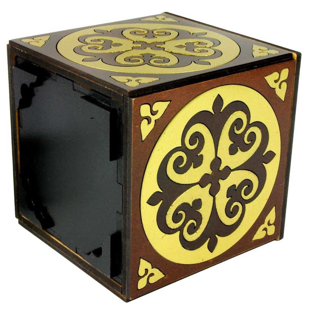 CT Boite à secrets - Cube Box - Casse - tête en bois boite à secrets - Rouge et Noir