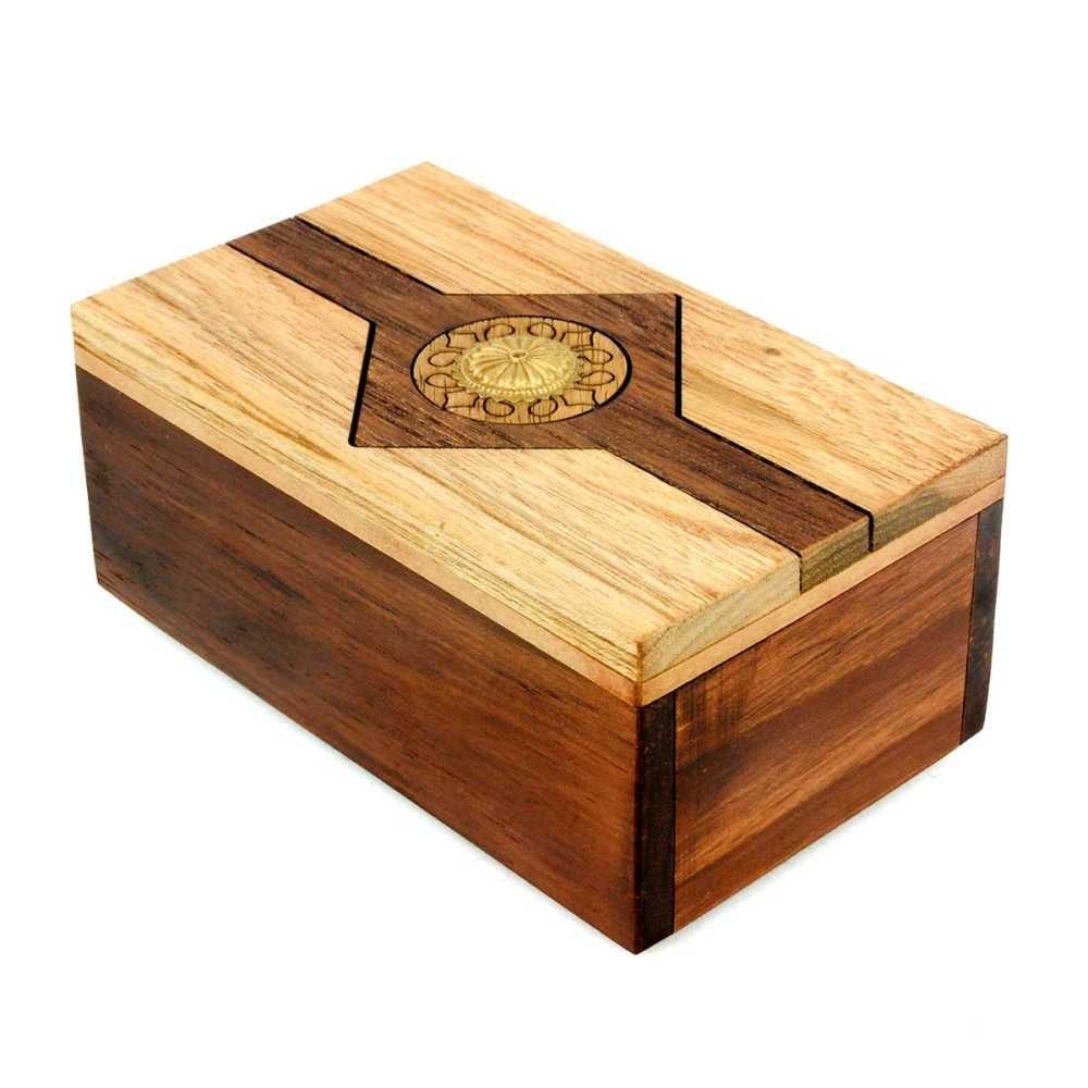 CT Boite à secrets - Stick Box - Casse - tête en bois boite à secrets - Rouge et Noir