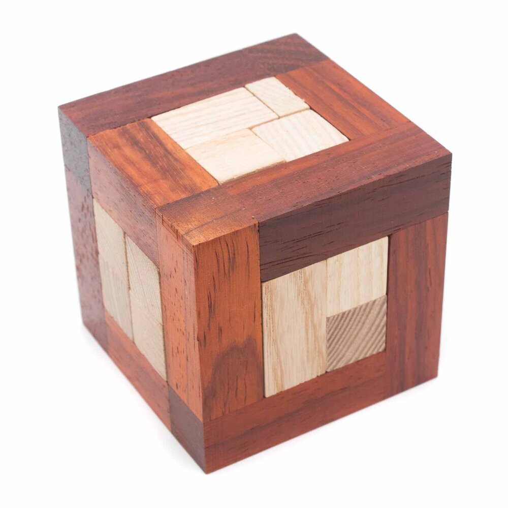 CT Double cube - Casse - tête en bois cube - Rouge et Noir