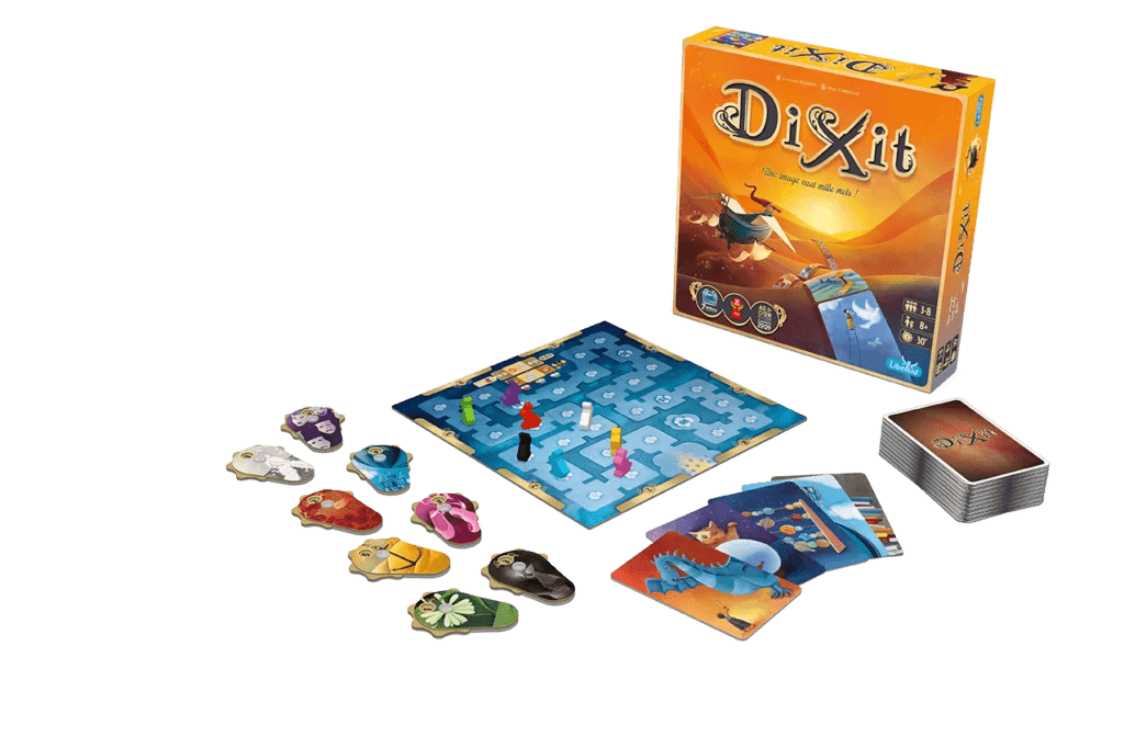 Dixit - Jeu de plateau d'ambiance et de vivacité cadeau - 12a - Rouge et Noir